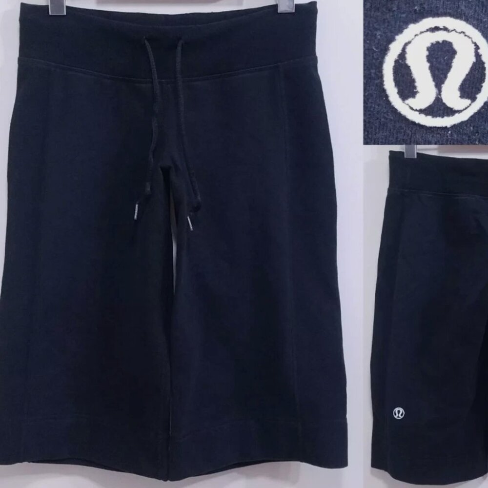 Lululemon Clam DIgger Shorts 4 XS Woman's Black White Drawstring Leggings Crop